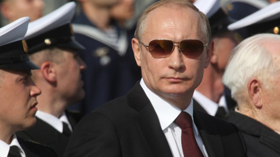 Vladimir Putin at a navy parade in Severomorsk